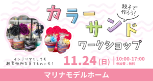 【終了】カラーサンドワークショップ　※11月24日(日)開催